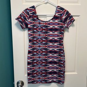 Red White and Blue Aztec Bodycon Dress